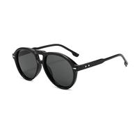 SMMZRF Sonnenbrille Übergroße Unisex-Doppelsteg-Sonnenbrille, Retro-Uv-Schutzbrille Mit Nieten-C1-Mit Box