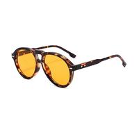 SMMZRF Sonnenbrille Übergroße Unisex-Doppelsteg-Sonnenbrille, Retro-Uv-Schutzbrille Mit Nieten-C6-Mit Box