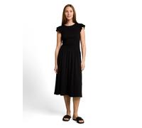 Tom Tailor Denim Kleid Figurbetontes Jacquard-Midi-Kleid tiefschwarz Gr. M
