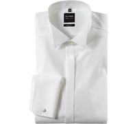 Smokinghemd OLYMP "Level Five body fit", Herren, Gr. 40, N-Gr, beige (hellbeige), Web, Obermaterial: 97% Baumwolle, 3% Elastolefin, Umschlagmanschette, Hemden (83234711-40) hellbeige
