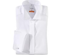 OLYMP Smokinghemd Herren Slim Fit Umschlagmanschetten weiß, 46