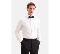 Seidensticker Smokinghemd Gala Uni – Herren XL (43) ecru, 100% Baumwolle, Slim Fit, Doppelmanschette