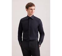 Smokinghemd SEIDENSTICKER, Herren, Gr. XL (44), normale Ärmellängen, schwarz, 100% Baumwolle, unifarben, tailored fit, Doppelmanschette, Hemden, Gala Uni (56037762-44) schwarz