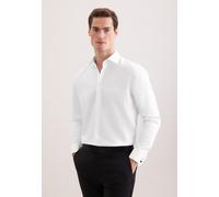 Smokinghemd SEIDENSTICKER, Herren, Gr. XXL (46), normale Ärmellängen, weiß, 100% Baumwolle, unifarben, regular fit, Doppelmanschette, Hemden, Gala Uni (25682529-46) weiß