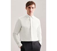 Smokinghemd SEIDENSTICKER "Regular", Herren, Gr. XL43, normale Ärmellängen, beige (ecru), 100% Baumwolle, unifarben, regular fit, Umschlagmanschette, Hemden Smokinghemd, Regular 1/1 Kentkragen Uni (15