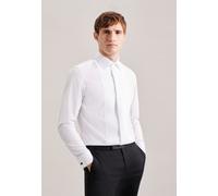 Smokinghemd SEIDENSTICKER "Schwarze Rose", Herren, Gr. L (41), normale Ärmellängen, weiß, 100% Baumwolle, unifarben, slim fit, Doppelmanschette, Hemden, Gala Uni (88617164-41) weiß