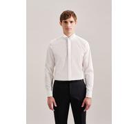 Smokinghemd SEIDENSTICKER "Schwarze Rose", Herren, Gr. S (37), normale Ärmellängen, beige (ecru), 100% Baumwolle, unifarben, slim fit, Doppelmanschette, Hemden Smokinghemd, Gala Uni (39450159-37)