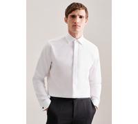 Smokinghemd SEIDENSTICKER "Schwarze Rose", Herren, Gr. XL (43), normale Ärmellängen, weiß, 100% Baumwolle, unifarben, regular fit, Doppelmanschette, Hemden, Gala Uni (33197868-43) weiß