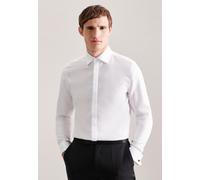 Smokinghemd SEIDENSTICKER "Slim", Herren, Gr. XL (43), normale Ärmellängen, weiß, 100% Baumwolle, unifarben, slim fit, Umschlagmanschette, Hemden, Slim 1/1 Kentkragen Uni (97913544-43) weiß