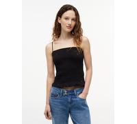 Smoktop TOMMY JEANS "TJW SLIM SMOCK STRAPPY TOP", Damen, Gr. S (36/38), schwarz, Web, Obermaterial: 87% Baumwolle, 10% Polyester, 3% Elasthan, unifarben, slim fit taillenlang, eckiger Ausschnitt, Tops