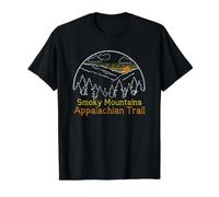 Smoky Mountains Appalachian Trail, Vintage-Sonnenuntergang am Berg Preisgünstiges Grafik-T-Shirt, Herren, Schwarz, L