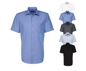 SN003001 Seidensticker Herren Hemd kurzarm moderne Passform Light Blue 48