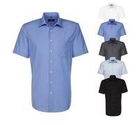 SN003001 Seidensticker Herren Hemd kurzarm moderne Passform Midblue 44
