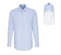 SN193600 Seidensticker Herren Hemd Karo/Streifen klassisch gerade Schnittform lanfarm Striped Light Blue - White 44