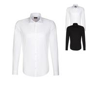 SN675198 Seidensticker Herren Hemd langarm körpernahe Passform Dark Grey 36