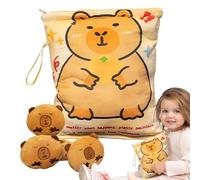 Snackbeutel,Kuscheliges Capybara Snacktasche - Kuscheliger Schlüsselanhänger Fidget-Spielzeug Mit 4 Mini-Spielfiguren Für Schule Reisen Kinder Schüler Erwachsene Kindergartenkinder