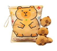 Snacktasche - Plüsch Snackbeutel Capybara Schlüsselanhänger - Kuscheliger Schlüsselanhänger Fidget-Spielzeug Mit 4 Mini-Spielfiguren Für Schule Reisen Kinder Schüler Erwachsene Kindergartenkinder
