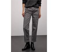 Comfort-fit-Jeans STREET ONE, Damen, Gr. 36, Länge 28, grau (grau snake washed), Jeans, 81% Baumwolle, 17% Polyester, 2% Elasthan, knöchelfrei, Jeans, aus Baumwolle mit Stretchanteil (88177727-36) gra