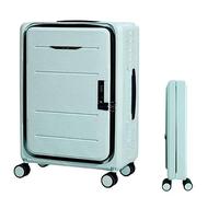 SnamicE Faltbarer Koffer, geräuschlose Kombinationsbox mit Frontöffnung, universeller Trolley mit Rollen, Verstellbarer Trolley mit DREI Geschwindigkeiten, für die Reise, Aprikos,Green-20 in