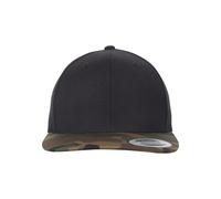Snapback Cap FLEXFIT "Flexfit Unisex Classic Snapback 2-Tone Camo", Herren, Gr. onesize, schwarz (schwarz, grüncamo), 80% Polyacryl, 20% Wolle, Caps (87516744-0) schwarz, grüncamo