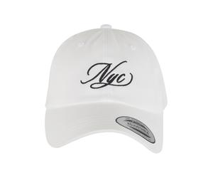 Snapback Cap MISS TEE "Miss Tee NYC Calligraphy Letters Dad Cap", Damen, Gr. onesize, weiß, 100% Baumwolle, Caps (60578514-0) weiß