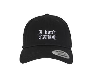 Snapback Cap MISTERTEE "MisterTee I Don‘t Care Low Profile Cotton Twill", Herren, Gr. onesize, schwarz, 100% Baumwolle, bedruckt, Caps (82466520-0) schwarz