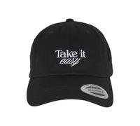 Snapback Cap MISTERTEE "MisterTee Take It Easy Low Profile Cotton Twill", Herren, Gr. onesize, schwarz, 100% Baumwolle, bedruckt, Caps (67591835-0) schwarz