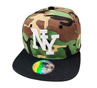 Snapback USA Cap Teenie Erwachsene Kappe Basecap Mütze Trucker Cappy Sport NY Teenie Grafiti Style (DE/NL/SE/PL, Alphanumerisch, Einheitsgröße, Camo Schwarz)