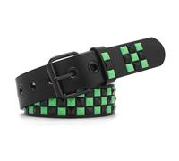 Snceaw, Nietengürtel, Metall-Punk-Rock-Gürtel mit glänzenden Pyramidennieten für Damen und Herren, Grün , 35-40W