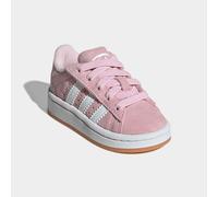 Sneaker ADIDAS ORIGINALS "CAMPUS 00S COMFORT CLOSURE ELASTIC LACE KIDS", Kinder, Gr. 24, weiß (clear pink, ftwr weiß, gum 2), Leder, Synthetik, Schuhe Sneaker, für Babys und Kleinkinder aus Leder und 