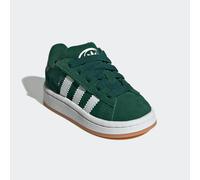 Sneaker ADIDAS ORIGINALS "CAMPUS 00S COMFORT CLOSURE ELASTIC LACE KIDS", Kinder, Gr. 25, grün (dunkelgrün, ftwr weiß, gum 2), Leder, Synthetik, Schuhe Sneaker, für Babys und Kleinkinder aus Leder und