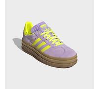 Sneaker ADIDAS ORIGINALS "GAZELLE BOLD", Damen, Gr. 37, powder plum, solar gelb, gold metallic, Leder, Synthetik, Schuhe Sneaker (31173461-37) powder plum, solar gelb, gold metallic