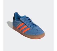 Sneaker ADIDAS ORIGINALS "GAZELLE COMFORT CLOSURE ELASTIC LACE KIDS", Mädchen, Gr. 30, focus blau, solar orange, core schwarz, Leder, Schuhe Sneaker (74575612-30) focus blau, solar orange, core schwar