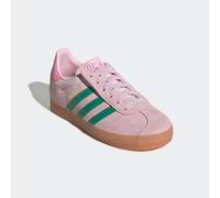 Sneaker ADIDAS ORIGINALS "GAZELLE COMFORT CLOSURE ELASTIC LACE KIDS", Mädchen, Gr. 32, grün (clear pink, court grün, bliss pink), Leder, Schuhe Sneaker, für Kinder & Jugendliche (79772248-32) clear pi