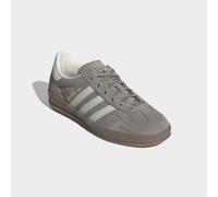 Sneaker ADIDAS ORIGINALS "GAZELLE INDOOR", Herren, Gr. 38, silber pebble, linen grün, gum5, Leder, Synthetik, Schuhe Sneaker (65170864-38) silber pebble, linen grün, gum5