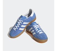Sneaker ADIDAS ORIGINALS "GAZELLE INDOOR W", Damen, Gr. 41, blau (blau fusion, ftwr weiß, gold metallic), Leder, Synthetik, Schuhe Sneaker (74036061-41) blau fusion, ftwr weiß, gold metallic