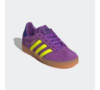 Sneaker ADIDAS ORIGINALS "GAZELLE KIDS", Mädchen, Gr. 28, gelb (active lila, solar gelb, collegiate lila), Leder, Synthetik, Schuhe Sneaker (35555509-28) active lila, solar gelb, collegiate lila