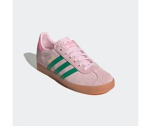 Sneaker ADIDAS ORIGINALS "GAZELLE KIDS", Mädchen, Gr. 35,5, clear pink, court grün, bliss pink, Leder, Schuhe Sneaker, für Kinder (46899624-35,5) clear pink, court grün, bliss pink