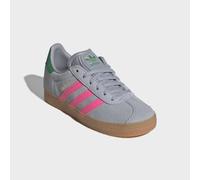 Sneaker ADIDAS ORIGINALS "GAZELLE", Mädchen, Gr. 30, grau (halo silber, lucid pink, grün), Leder, Synthetik, Schuhe Sneaker, für Kinder (68241568-30) halo silber, lucid pink, grün