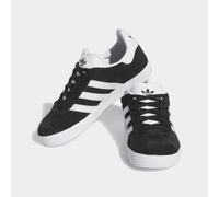 Sneaker ADIDAS ORIGINALS "GAZELLE", Mädchen, Gr. 33, schwarz-weiß (core schwarz, cloud weiß, gold metallic), Leder, Synthetik, Schuhe Sneaker, für Kinder (54236825-33) core schwarz, cloud weiß, gold m