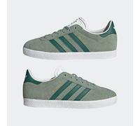Sneaker ADIDAS ORIGINALS "GAZELLE", Mädchen, Gr. 38, silber (silber grün, collegiate grün, cloud weiß), Leder, Synthetik, Schuhe Sneaker, für Kinder und Jugendliche (19510602-38) silber grün, collegia