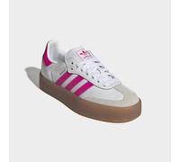 Sneaker ADIDAS ORIGINALS "SAMBA", Mädchen, Gr. 37, cloud weiß, shock pink, gold metallic, Leder, Synthetik, Schuhe Sneaker, für Jugendliche (18942211-37) cloud weiß, shock pink, gold metallic