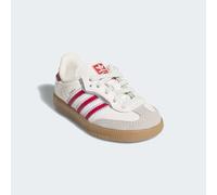 Sneaker ADIDAS ORIGINALS "SAMBA OG, KOMFORTVERSCHLUSS, ELASTISCHE SCHNÜRSENKEL", Mädchen, Gr. 27, weiß (sanftes weiß, better scarlet, gum4), Leder, Schuhe Sneaker, für Kinder (36272666-27) sanftes wei