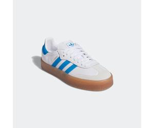 Sneaker ADIDAS ORIGINALS "SAMBAE", Mädchen, Gr. 36, cloud weiß, bright blau, gold metallic, Baumwolle, Synthetik, Schuhe Sneaker, für Jugendliche (55883900-36) cloud weiß, bright blau, gold metallic