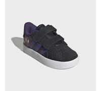 Sneaker ADIDAS SPORTSWEAR "ADIDAS MARVEL SPIDER-MAN VL COURT 3.0 KIDS", Mädchen, Gr. 22, schwarz (core schwarz, royal blau, violet), Leder, Synthetik, Schuhe Sneaker, Design auf den Spuren des adidas
