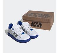 Sneaker ADIDAS SPORTSWEAR "ADIDAS X STAR WARS GRAND COURT 2.0", Mädchen, Gr. 35, cloud weiß, silber metallic, royal blau, Schuhe Sneaker, Design auf den Spuren des adidas Superstar (85530114-35) cloud