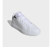 Sneaker ADIDAS SPORTSWEAR "ADVANTAGE BASE 2.0", Damen, Gr. 38, cloud weiß, ftwr weiß, silber metallic, Synthetik, Textil, Schuhe Sneaker, inspiriert vom Design des adidas stan smith (28463457-38) clou