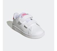 Sneaker ADIDAS SPORTSWEAR "ADVANTAGE LIFESTYLE COURT TWO HOOK-AND-LOOP", Mädchen, Gr. 27, cloud weiß, real pink, core schwarz, Synthetik, Schuhe Sneaker, Design auf den Spuren des adidas Stan Smith, f