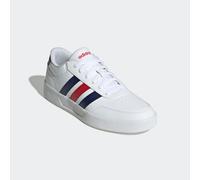 Sneaker ADIDAS SPORTSWEAR "BREAKNET 3.0", Herren, Gr. 42,5, bunt (cloud weiß, dunkelblau, better scarlet), Synthetik, Schuhe Sneaker (86887226-42,5) cloud weiß, dunkelblau, better scarlet