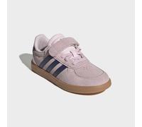 Sneaker ADIDAS SPORTSWEAR "BREAKNET SLEEK KINDER", Mädchen, Gr. 31, rosa (clear pink, dunkelblau, gum10), Leder, Synthetik, Schuhe Sneaker, inspiriert vom Design des adidas handball spezial (40000527-